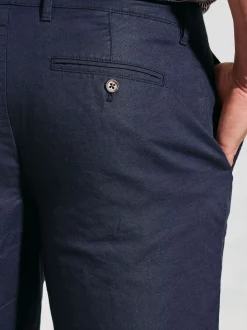 Brook Taverner Blue Light Cotton Linen Shorts