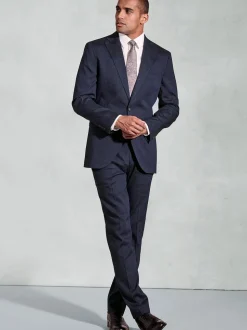 Brook Taverner Blue Linen Blend Mixer Suit Jacket