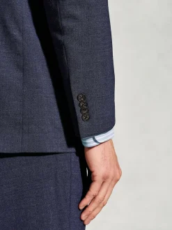 Brook Taverner Blue Linen Blend Mixer Suit Jacket