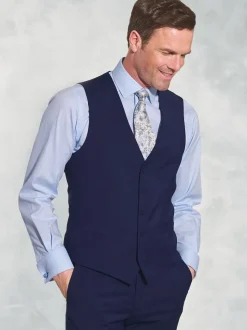 Brook Taverner Blue Plain Suit Waistcoat