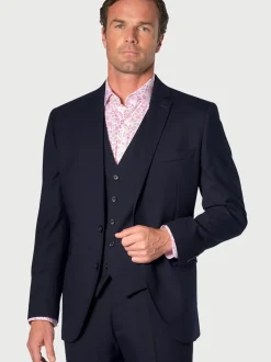 Brook Taverner Blue Wool Blend Suit Jacket