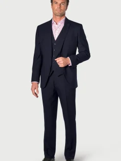 Brook Taverner Blue Wool Blend Suit Jacket