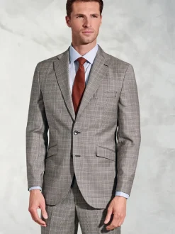 Brook Taverner Brown Wool POW Check Suit Jacket