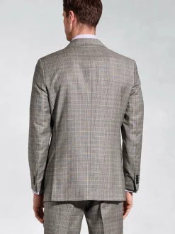Brook Taverner Brown Wool POW Check Suit Jacket