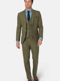 Brook Taverner Green Check Wool Suit Jacket