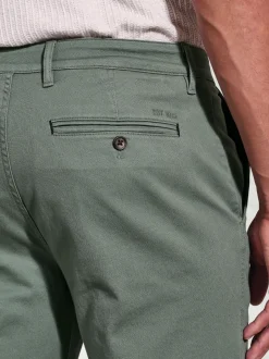 Brook Taverner Green Light Tailored Fit Textured Stretch Cotton Chinos