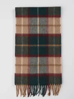 Brook Taverner Green Pure Merino Lambswool Check Scarf