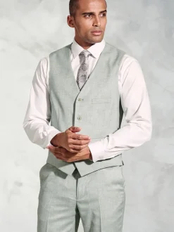 Brook Taverner Green Textured Occasion Suit Waistcoat