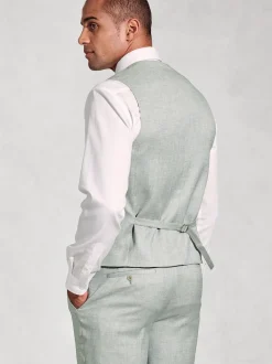 Brook Taverner Green Textured Occasion Suit Waistcoat