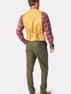 Brook Taverner Green Wool Check Suit Waistcoat