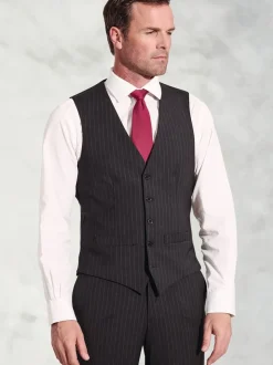 Brook Taverner Grey Black Plain Suit Waistcoat