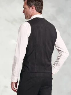 Brook Taverner Grey Black Plain Suit Waistcoat