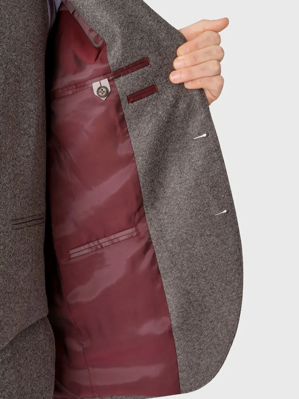 Brook Taverner Grey Donegal Wool Suit Jacket