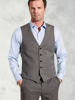 Brook Taverner Grey Plain Suit Waistcoat