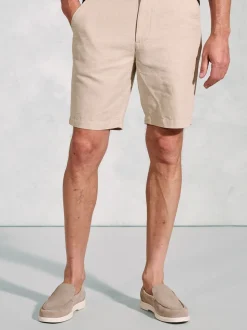 Brook Taverner Natural Cotton Linen Shorts