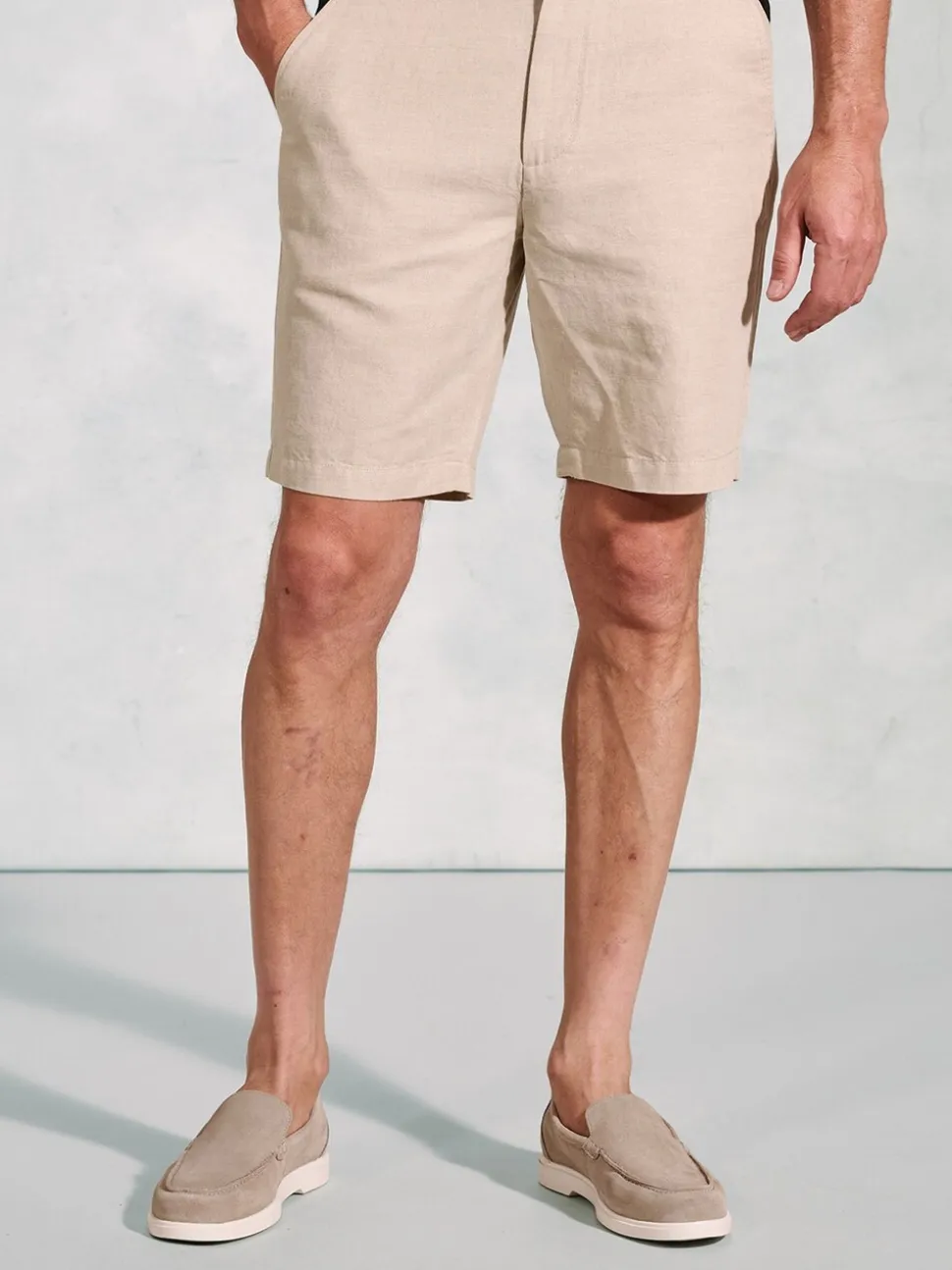 Brook Taverner Natural Cotton Linen Shorts