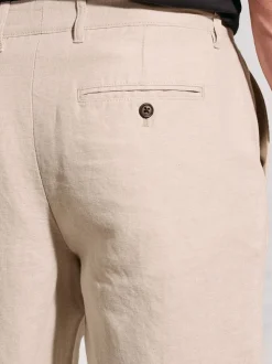 Brook Taverner Natural Cotton Linen Shorts
