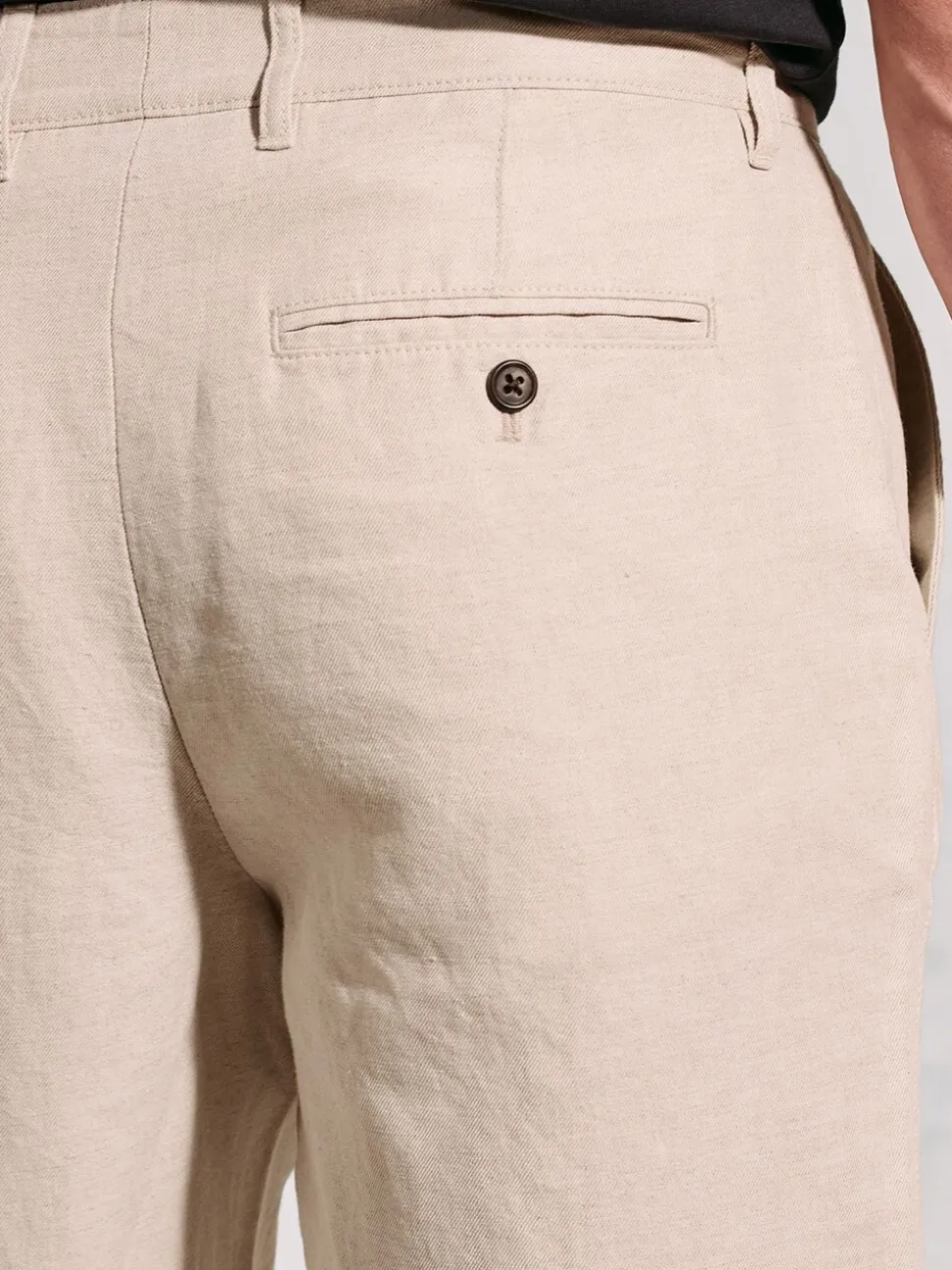 Brook Taverner Natural Cotton Linen Shorts
