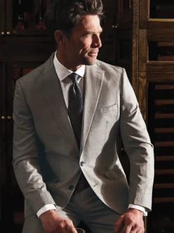Brook Taverner Natural Italian Flannel Suit Jacket