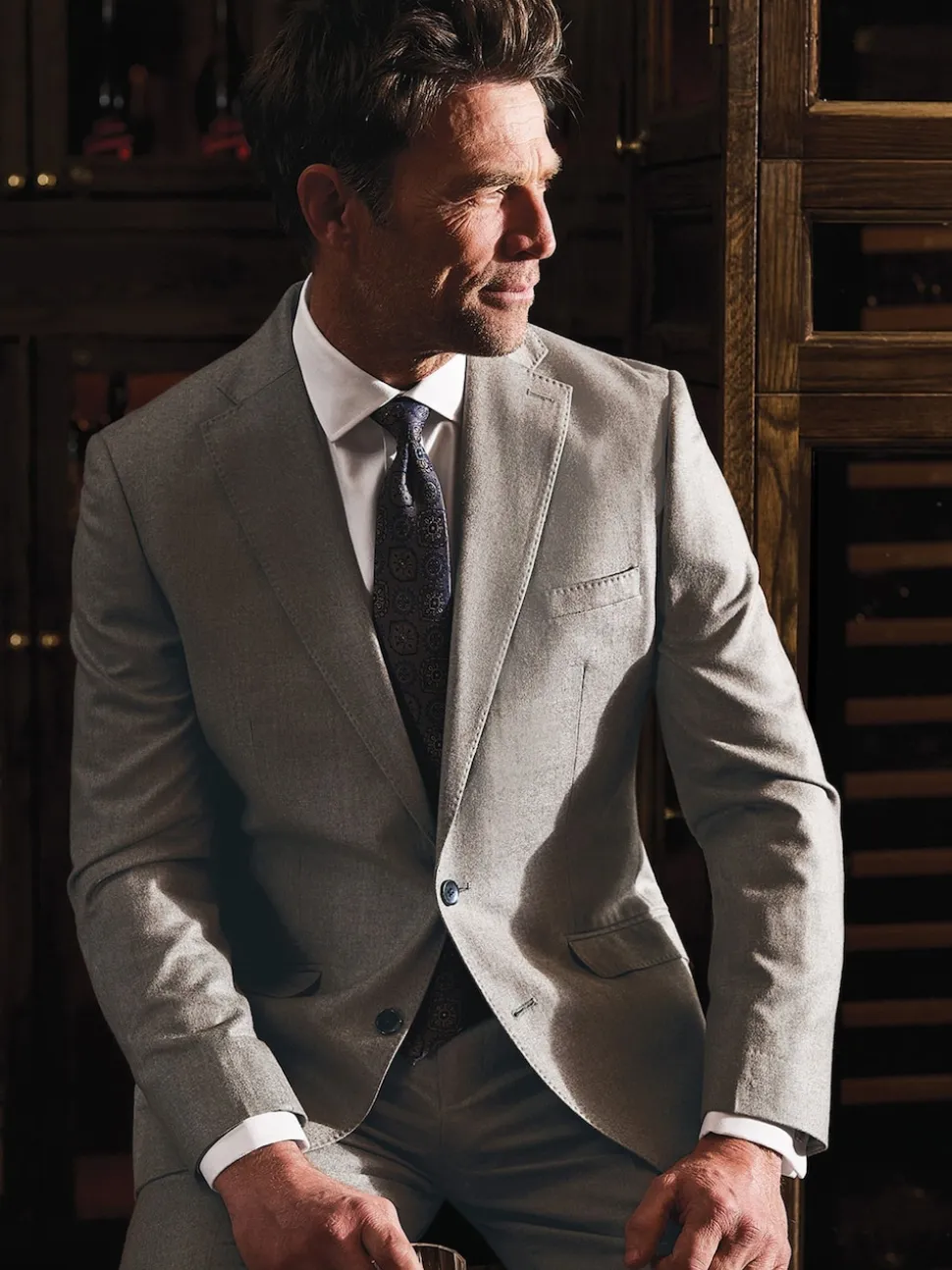 Brook Taverner Natural Italian Flannel Suit Jacket