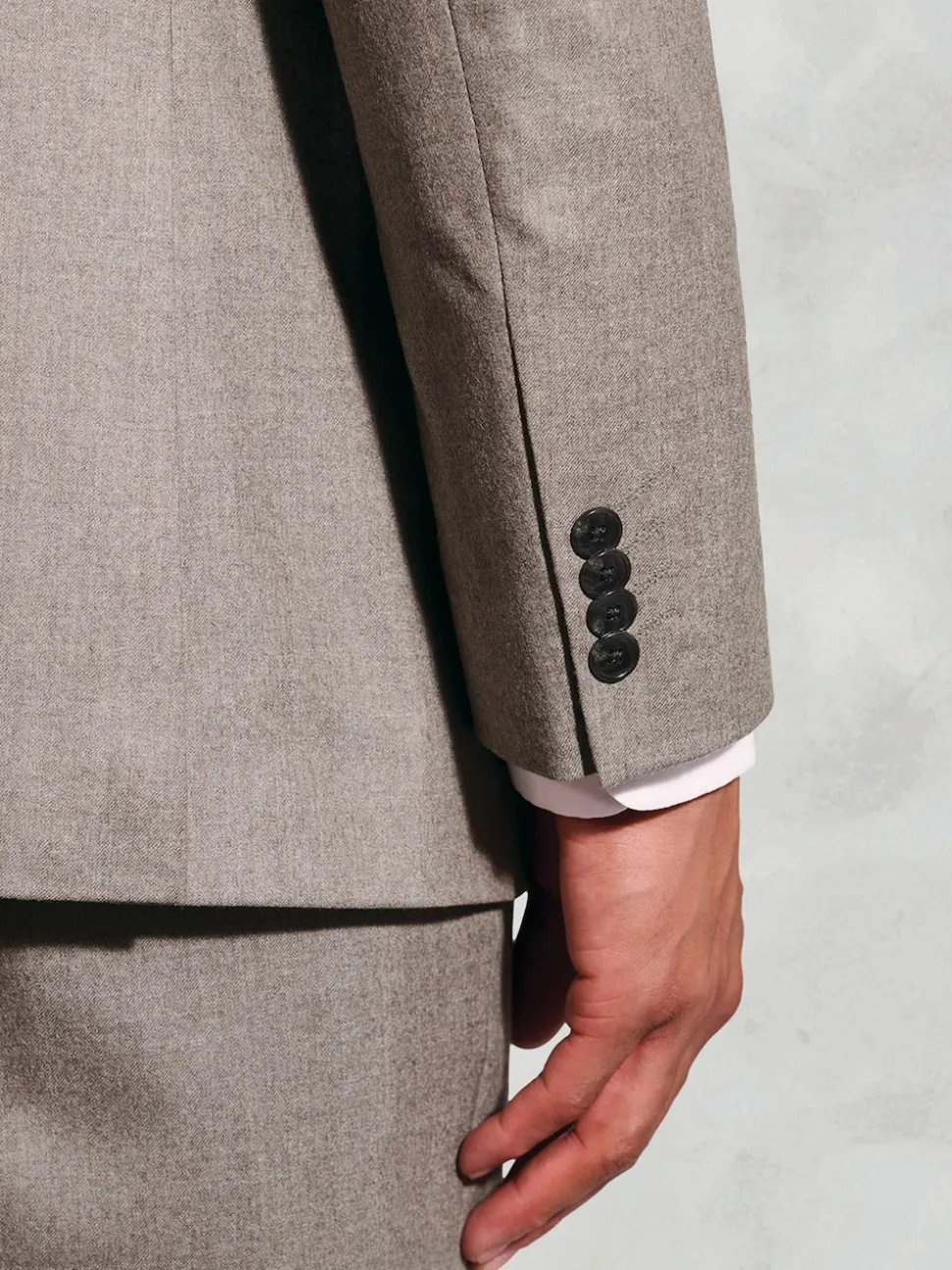 Brook Taverner Natural Italian Flannel Suit Jacket