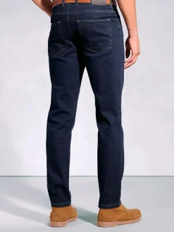 Brook Taverner Navy Blue Tailored Fit 5 Pocket Denim Jeans