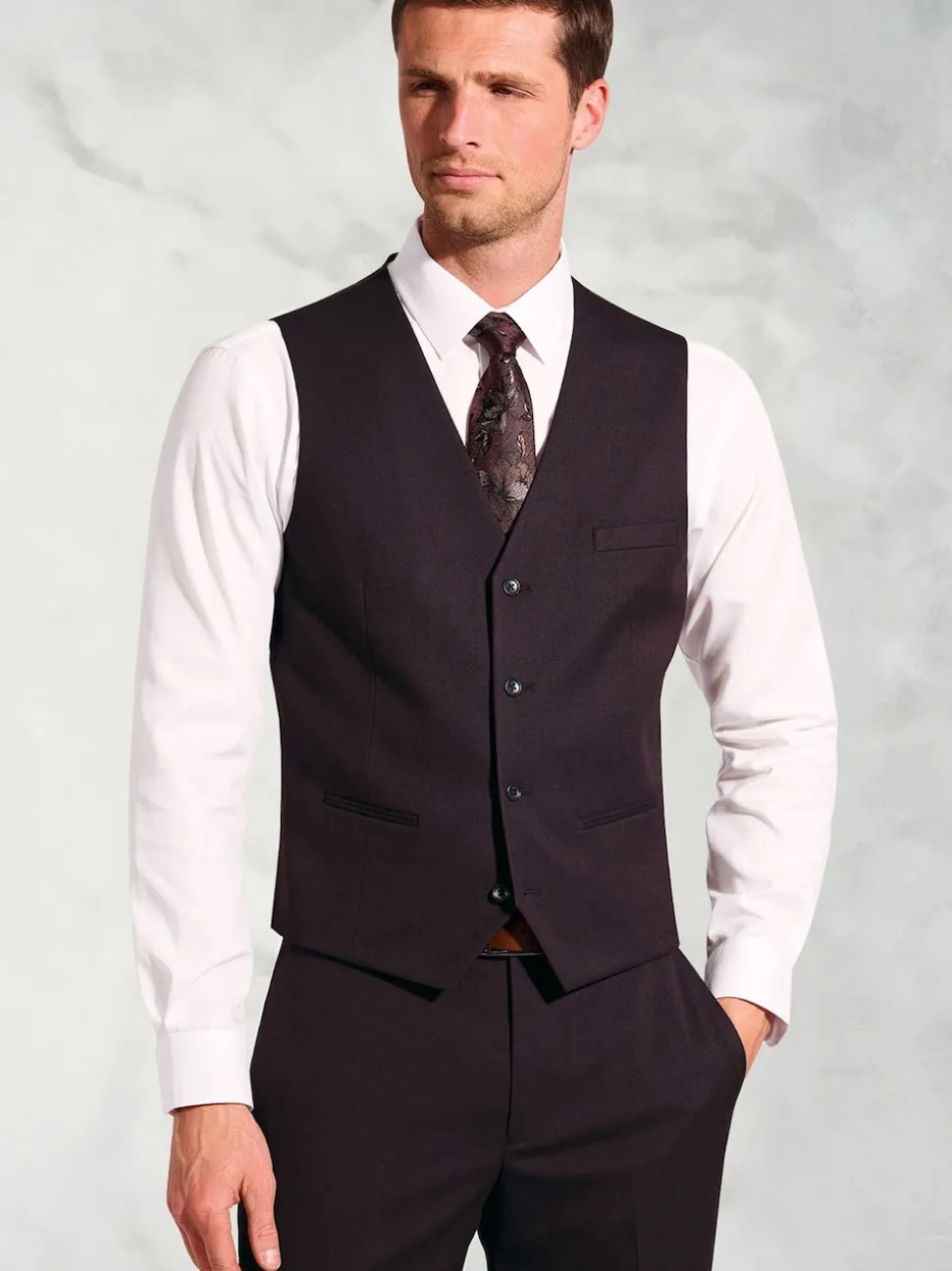 Brook Taverner Red Flannel Suit Waistcoat