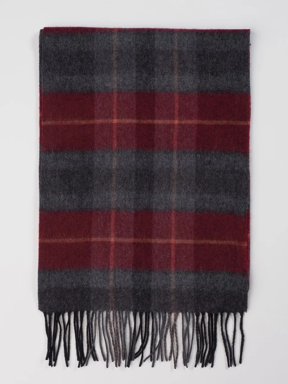 Brook Taverner Red Pure Lambswool Check Scarf