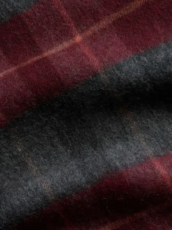 Brook Taverner Red Pure Lambswool Check Scarf