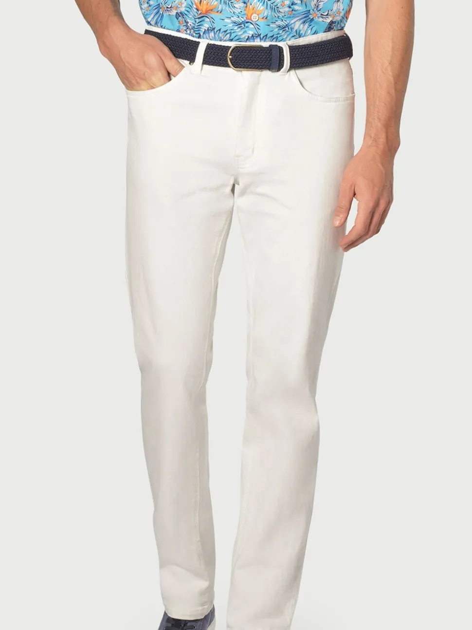Brook Taverner White 5 Pocket Denim Jeans