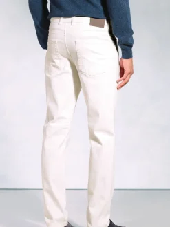 Brook Taverner White Tailored Fit 5 Pocket Denim Jeans