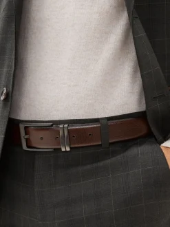 Brown 100% leather Signature Belt