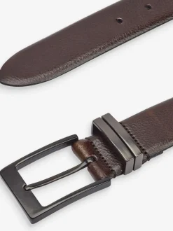 Brown 100% leather Signature Belt