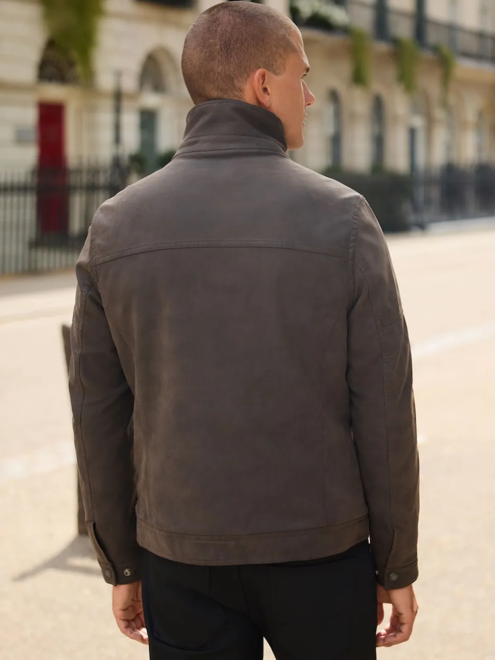Brown Borg Lined Faux Leather Jacket