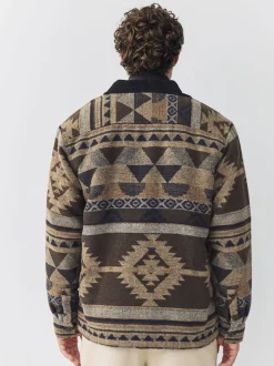 Brown Borg Lined Navajo Style Shacket