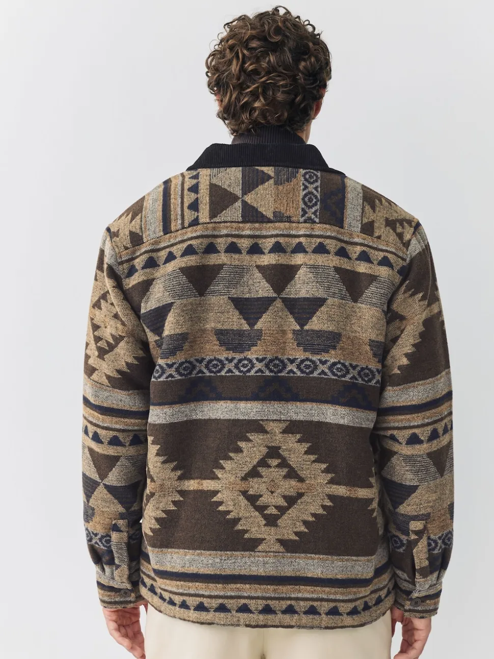 Brown Borg Lined Navajo Style Shacket