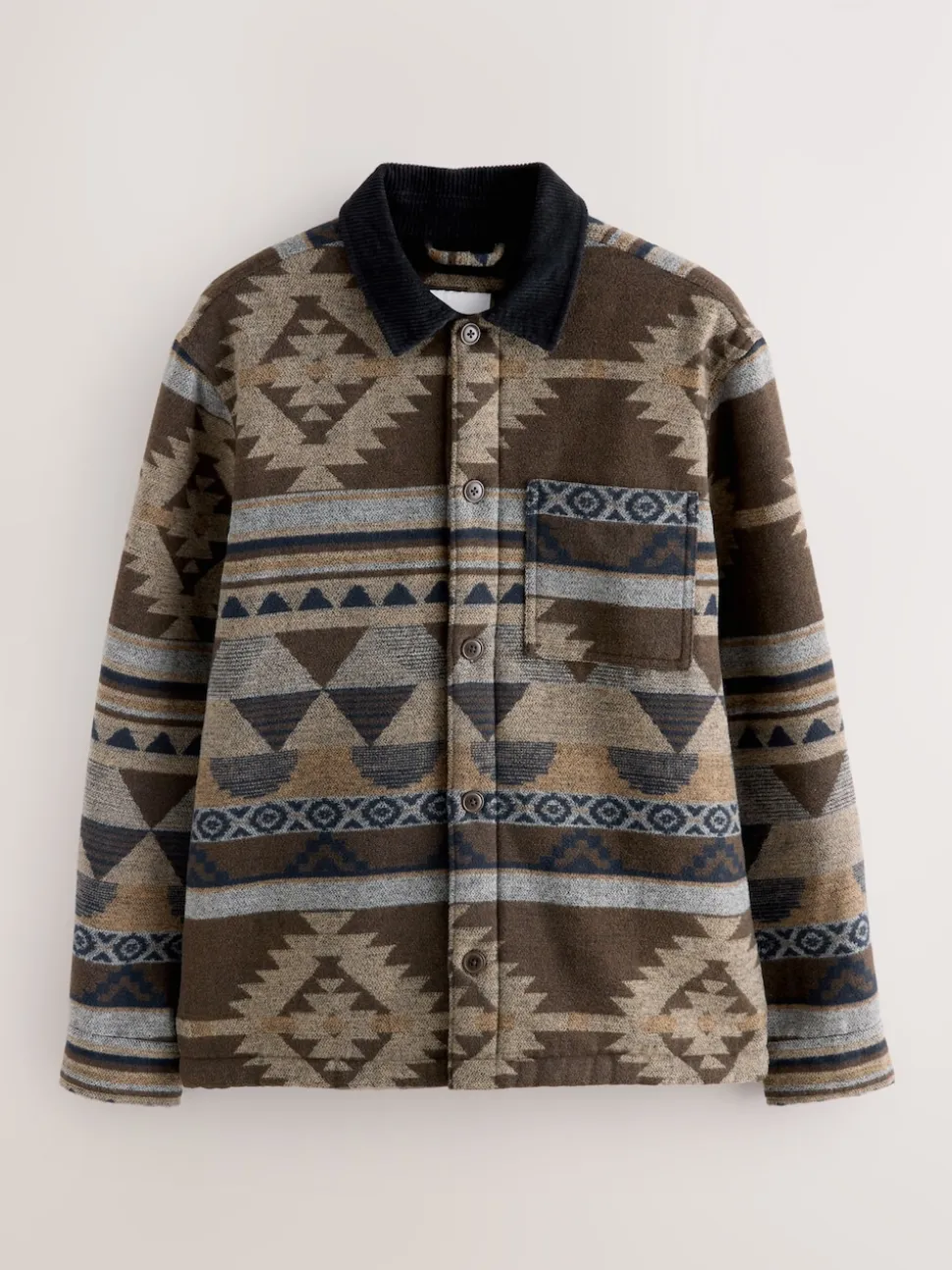 Brown Borg Lined Navajo Style Shacket