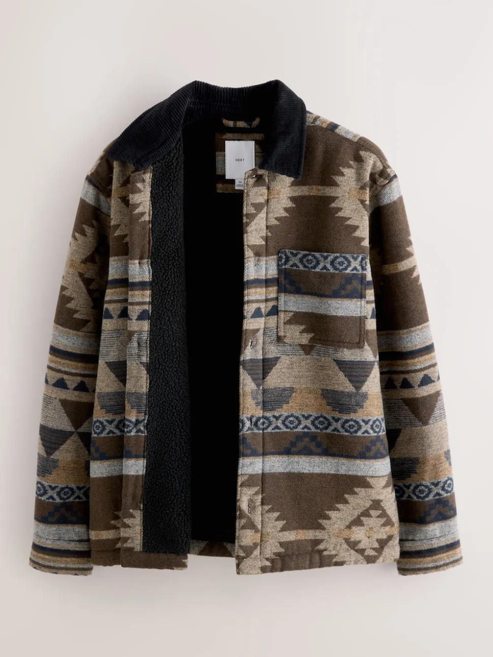 Brown Borg Lined Navajo Style Shacket