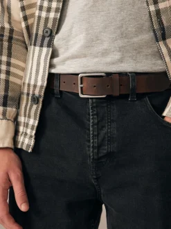 Brown Burnished Leather Belt
