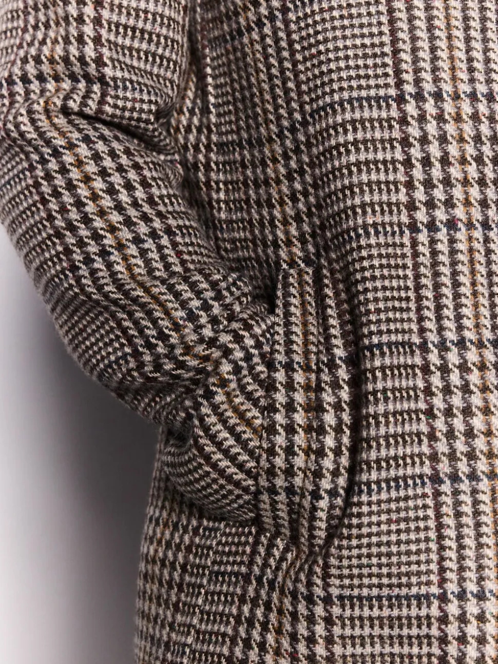 Brown Check Epsom Overcoat With Wool