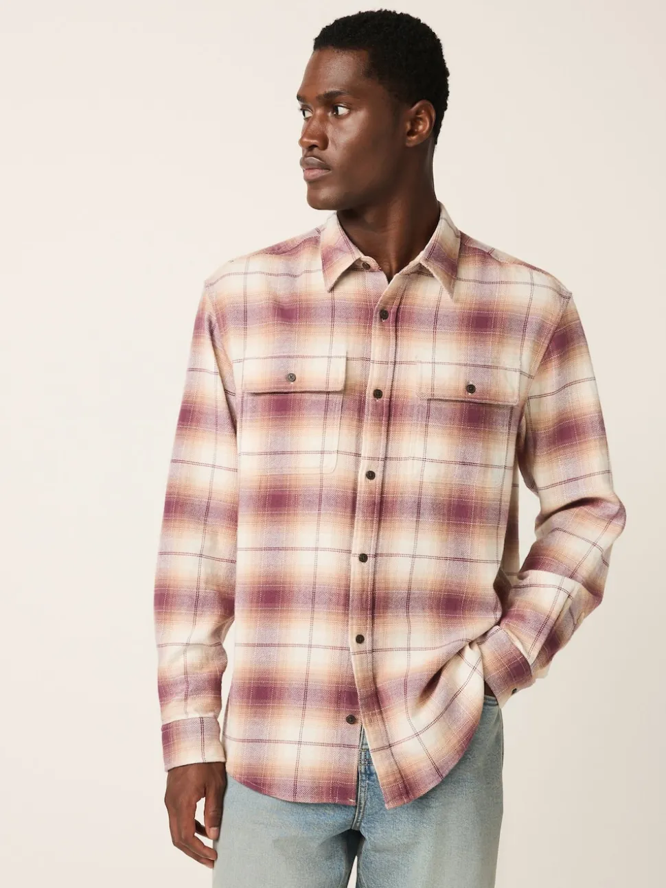 Brown Check Long Sleeve Shirt