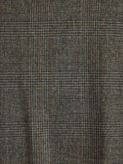 Brown Check Slim Fit Smart Trousers With Internal Side Elastic Waistband