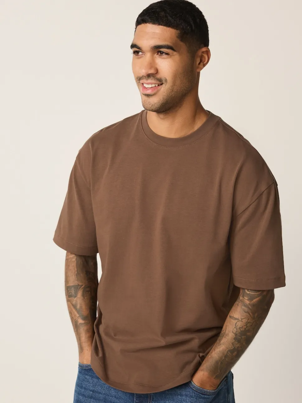 Brown Chocolate Relaxed Fit Heavyweight T-Shirt