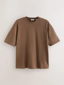 Brown Chocolate Relaxed Fit Heavyweight T-Shirt