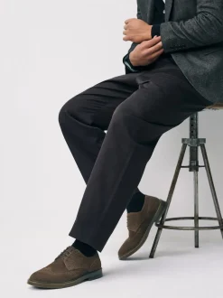 Brown Chunky Suede Brogue Shoes