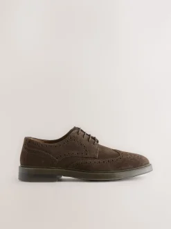 Brown Chunky Suede Brogue Shoes