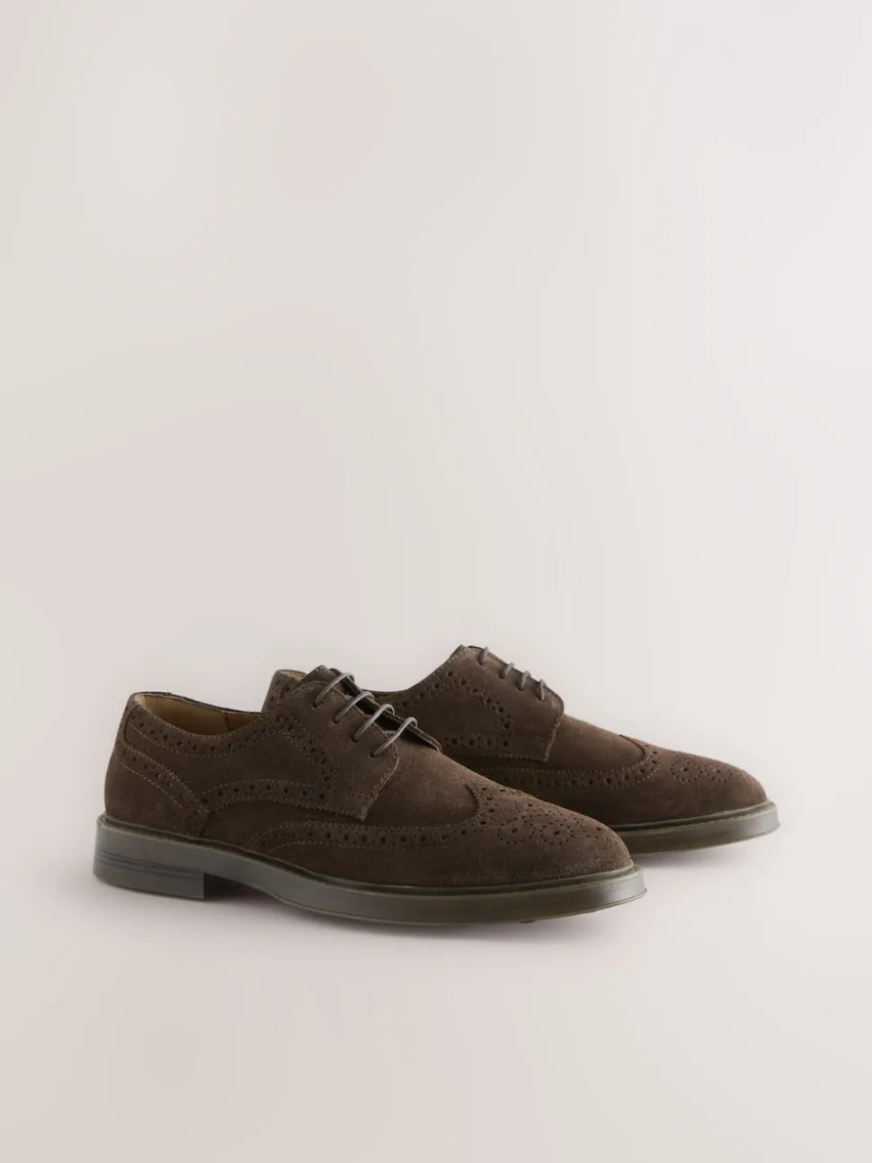 Brown Chunky Suede Brogue Shoes