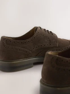 Brown Chunky Suede Brogue Shoes