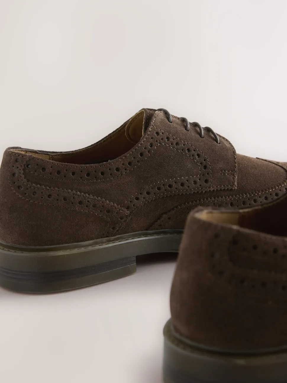 Brown Chunky Suede Brogue Shoes