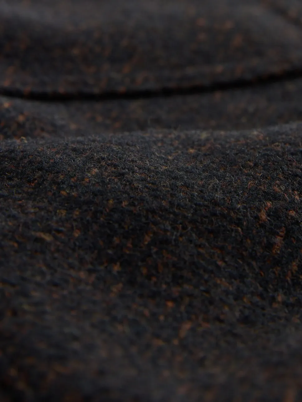 Brown Cord Collar Herringbone Wool Blend Trucker Jacket